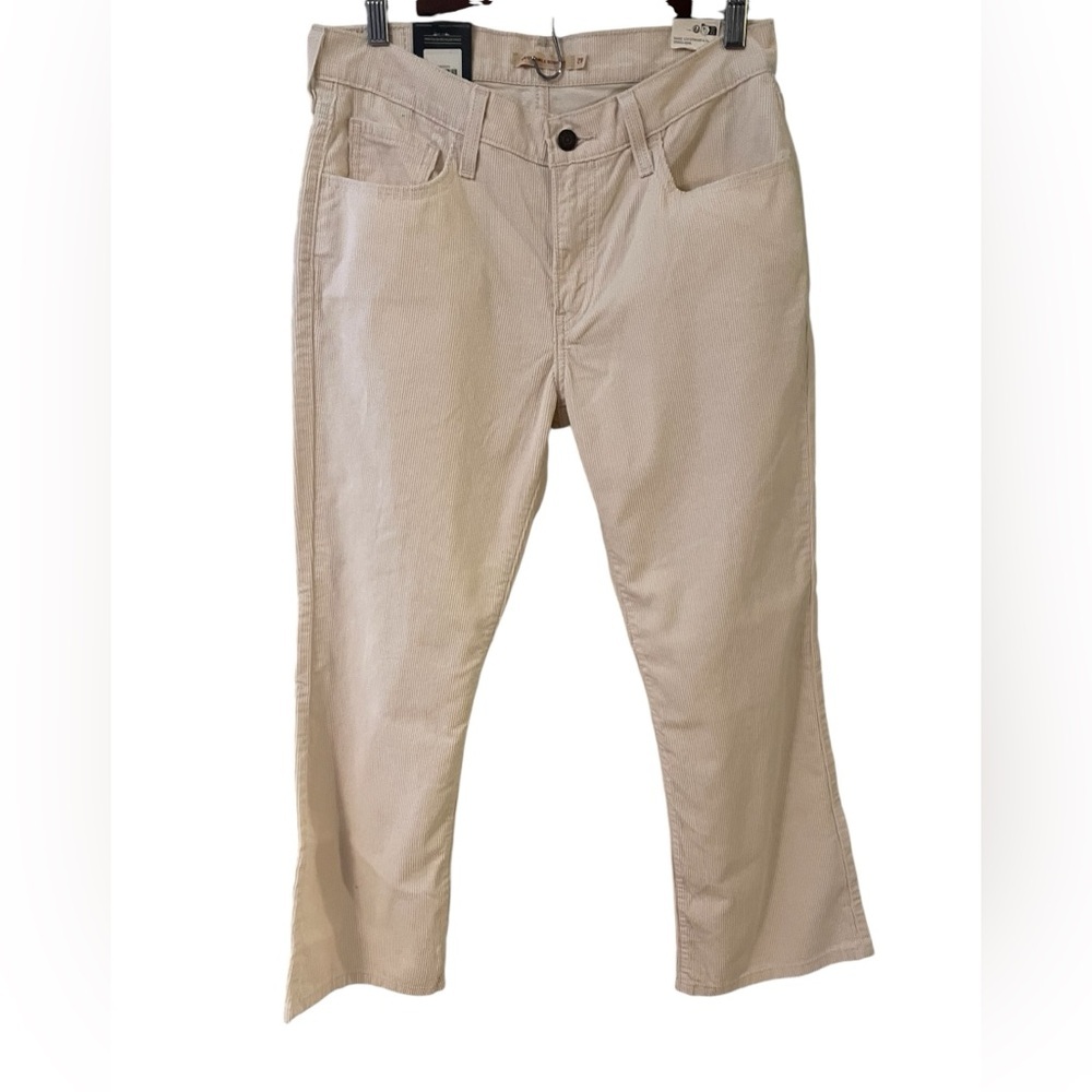 Levi’s Premium Corduroy Pants Women Ivory Middy Ankle Bootcut 33x27 Size 16 New